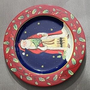 Susan Winget Christmas SANTA plate‎ 11 inch diameter SERVING PLATTER